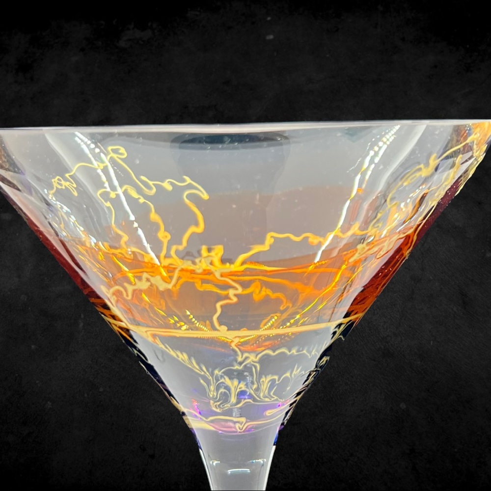 Gorgeous Vintage Euroglass Mouthblowed Hand Crafted Romania Martini Stemware - Picture 7 of 13